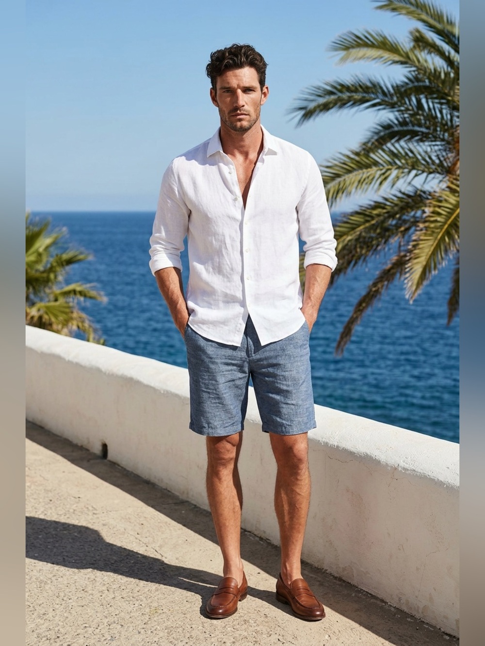 Goodfellow & Co Blue Linen Chambray Shorts – Size 36